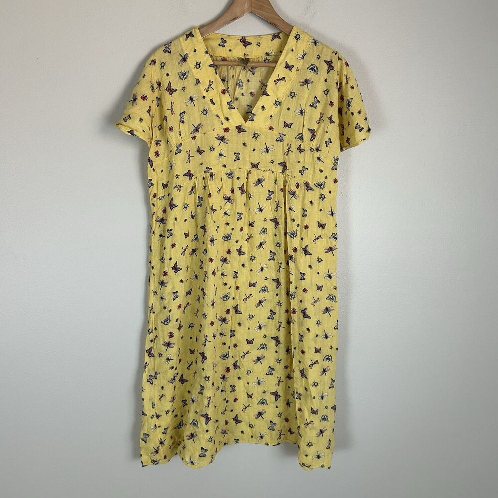 Butterfly Bug Dress Midi Teacher Yellow Beetle Dragonfly A-line Zoo Insect